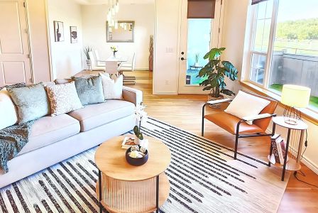 Hallway with Opened Bathroom Door